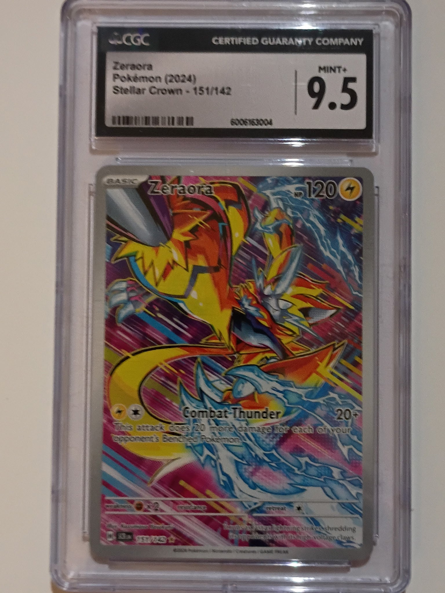 Pokemon 9.5 Zeraora 151/142 Illustration Rare Holo Sv07 Stellar Crown 2024
