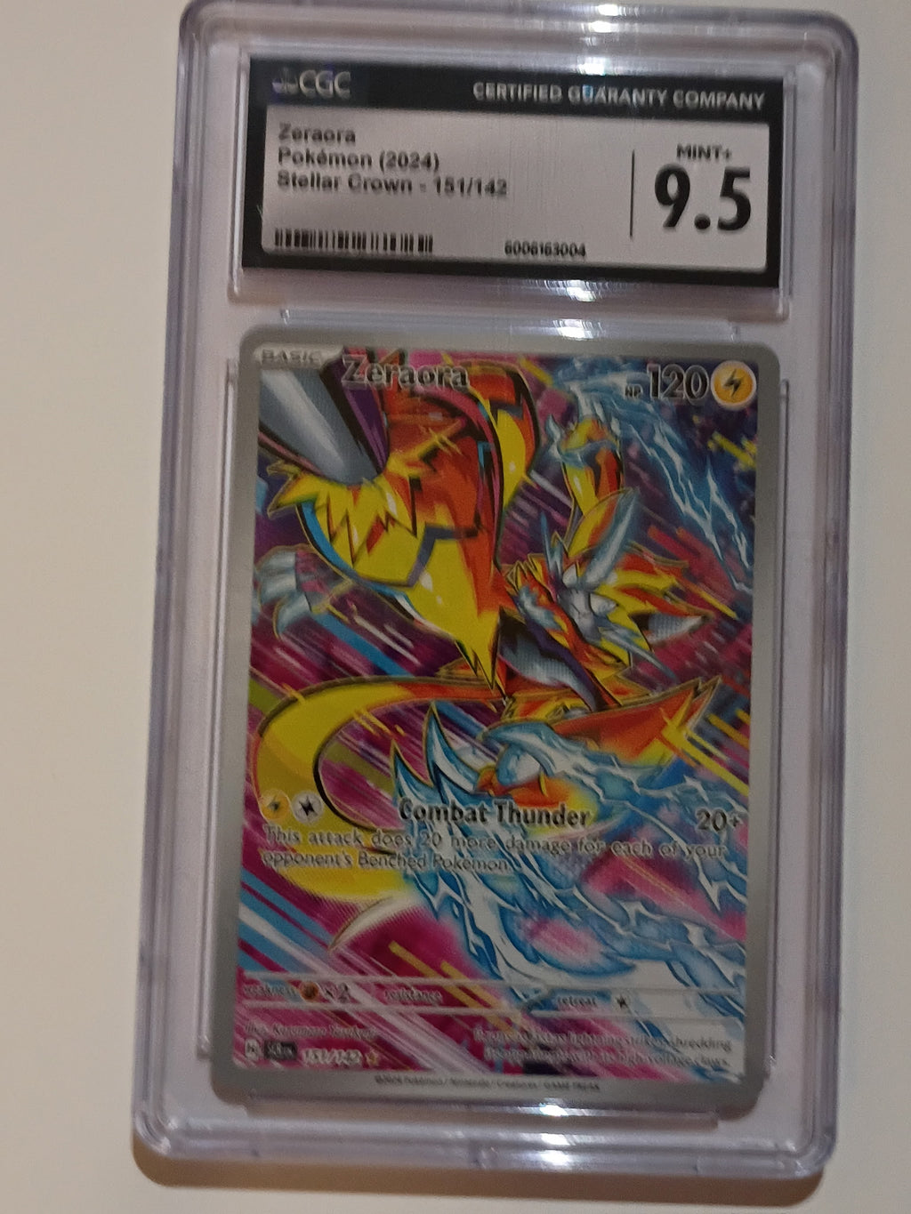 Pokemon 9.5 Zeraora 151/142 Illustration Rare Holo Sv07 Stellar Crown 2024