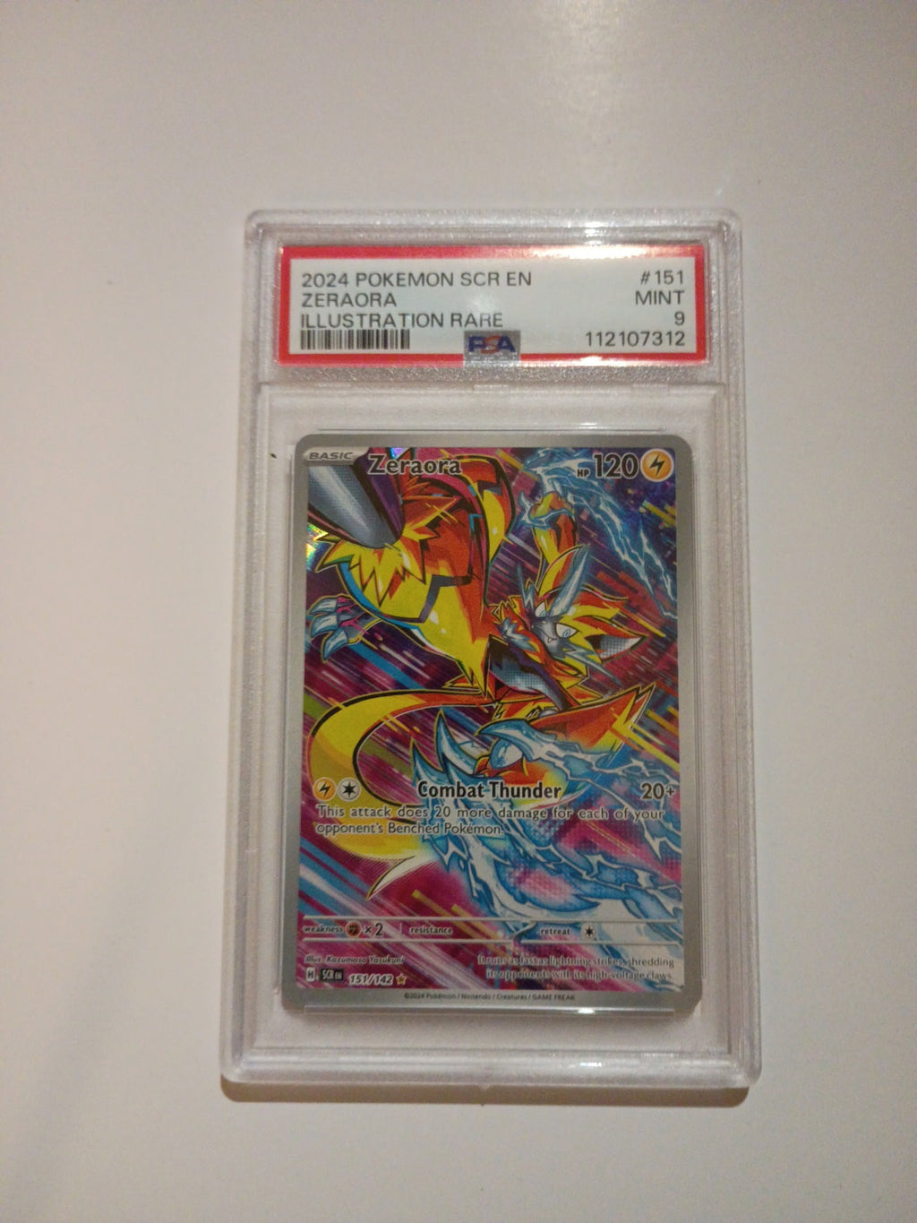 Pokemon PSA 9 Zeraora 151/142 Illustration Rare Holo Sv07 Stellar Crown 2024