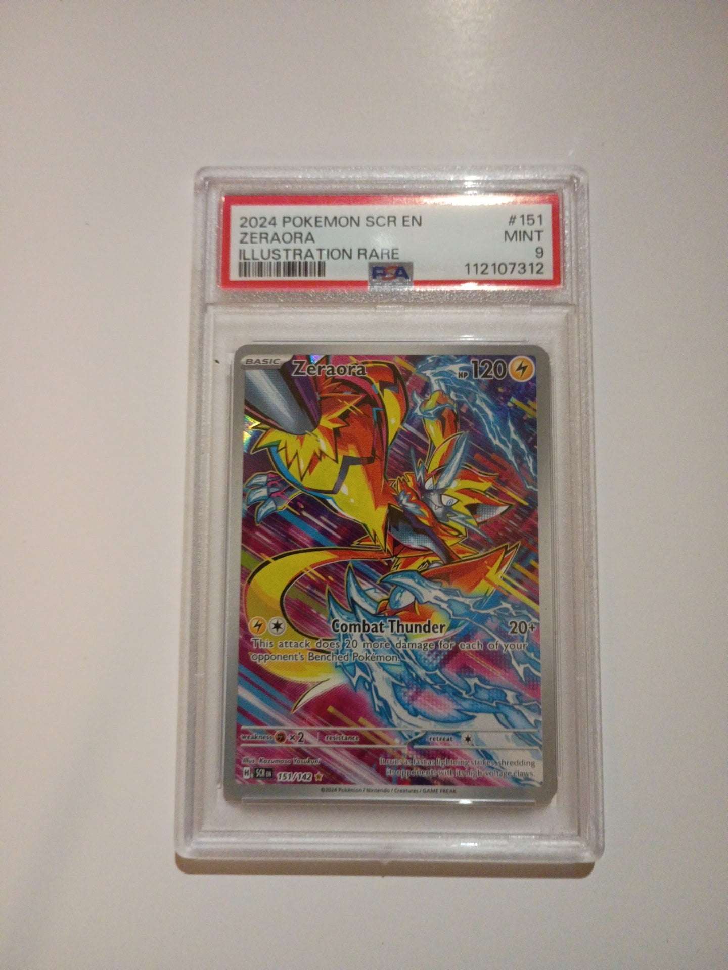 Pokemon PSA 9 Zeraora 151/142 Illustration Rare Holo Sv07 Stellar Crown 2024