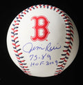 Jim Rice Signed OML Red Sox Logo Baseball Inscribed "HOF 2009" & "75-89" (JSA)