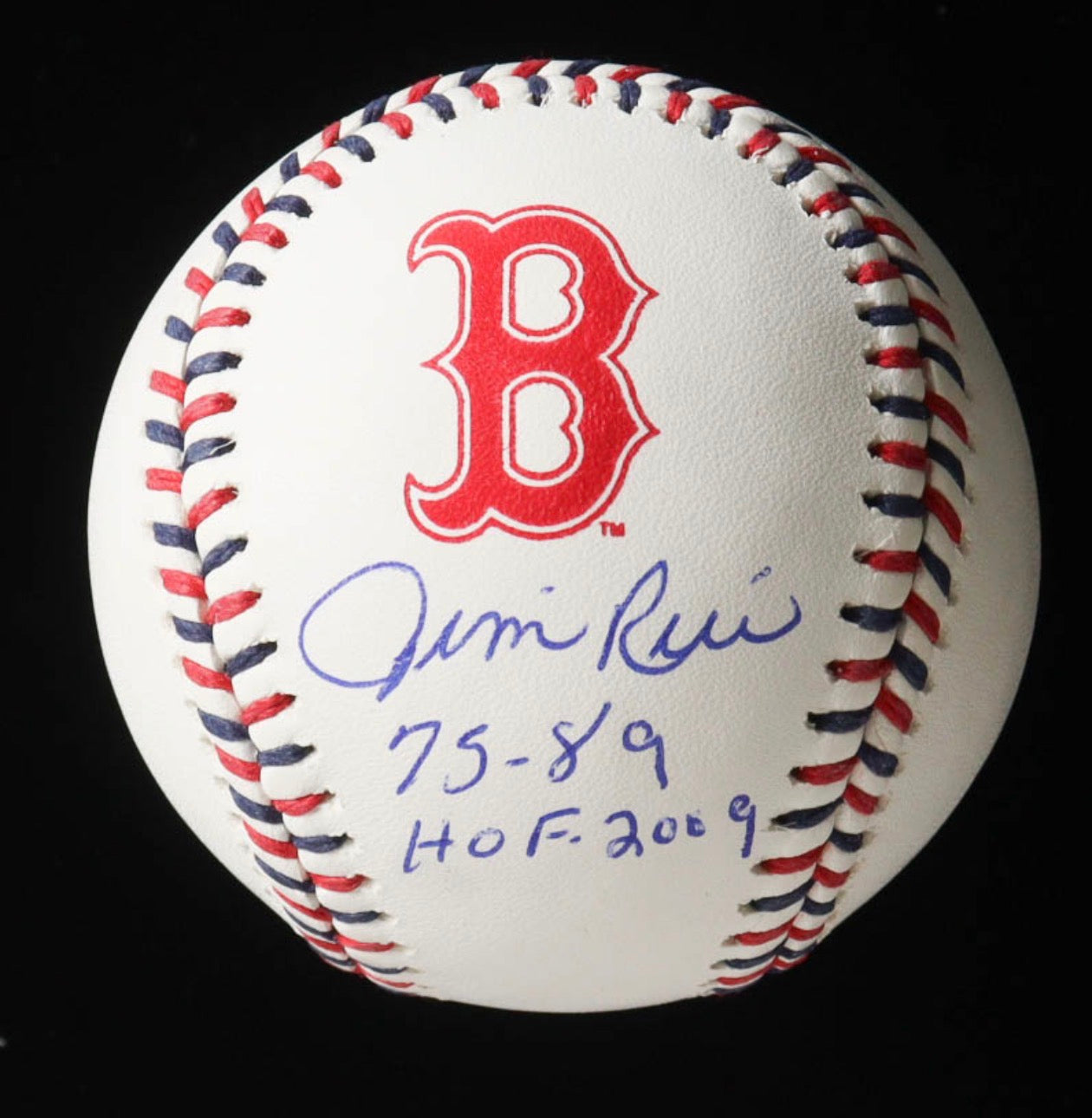 Jim Rice Signed OML Red Sox Logo Baseball Inscribed "HOF 2009" & "75-89" (JSA)