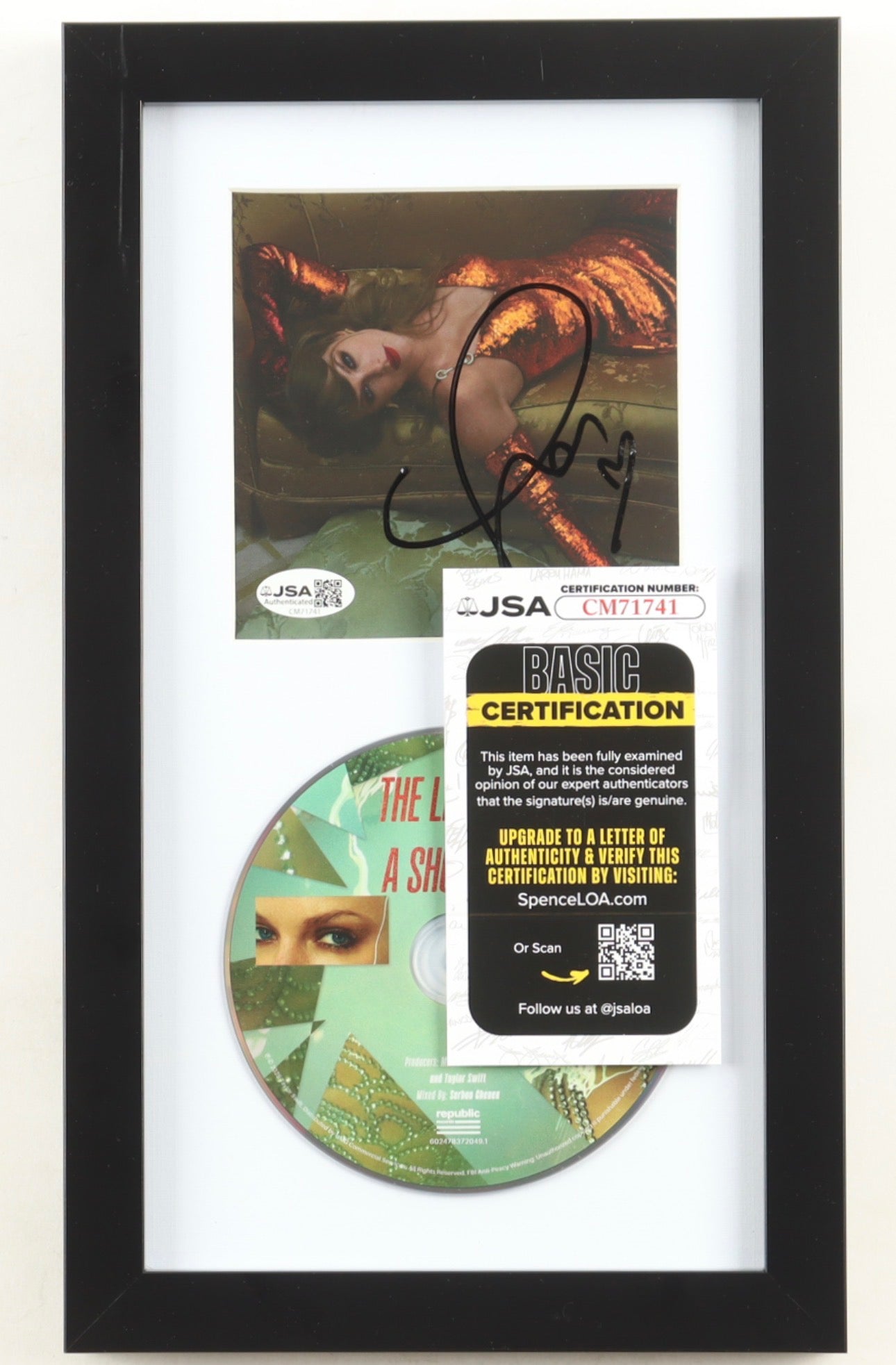 Taylor Swift Signed "The Life of a Showgirl" Custom Framed CD Insert Display (JSA)